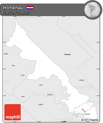 Silver Style Simple Map of Hohenau