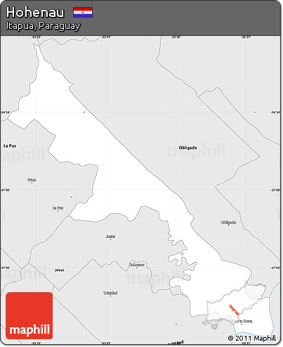 Silver Style Simple Map of Hohenau