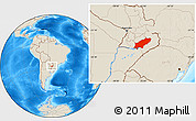 Shaded Relief Location Map of Itapua