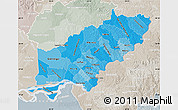 Political Shades Map of Itapua, lighten, semi-desaturated
