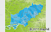 Political Shades Map of Itapua, physical outside