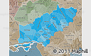 Political Shades Map of Itapua, semi-desaturated