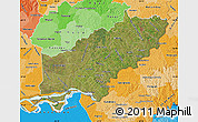 Satellite Map of Itapua, political shades outside