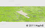 Shaded Relief Panoramic Map of Obligado, physical outside
