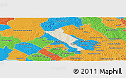 Shaded Relief Panoramic Map of Obligado, political outside