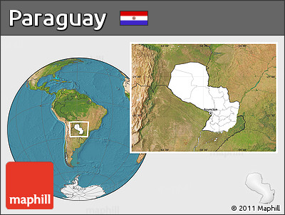 Blank Location Map of Paraguay, satellite outside