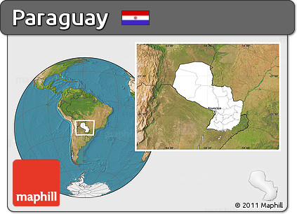 Blank Location Map of Paraguay, satellite outside