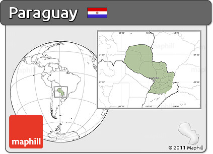 Savanna Style Location Map of Paraguay, blank outside, hill shading inside
