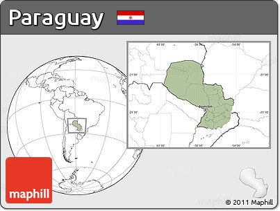 Savanna Style Location Map of Paraguay, blank outside, hill shading inside