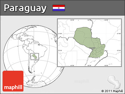 Savanna Style Location Map of Paraguay, blank outside, hill shading inside