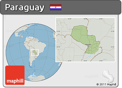 Savanna Style Location Map of Paraguay, lighten, semi-desaturated, land only