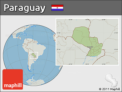 Savanna Style Location Map of Paraguay, lighten, semi-desaturated, land only