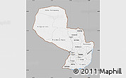 Gray Map of Paraguay, single color outside
