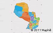 Political Map of Paraguay, cropped outside