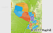 Political Map of Paraguay, physical outside