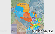 Political Map of Paraguay, semi-desaturated