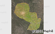 Satellite Map of Paraguay, darken, semi-desaturated