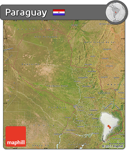 Satellite Map of Paraguay