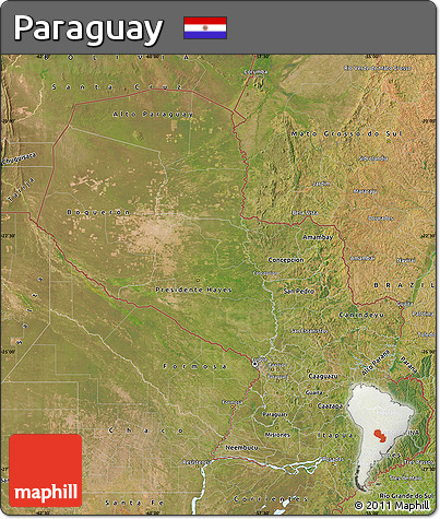Satellite Map of Paraguay