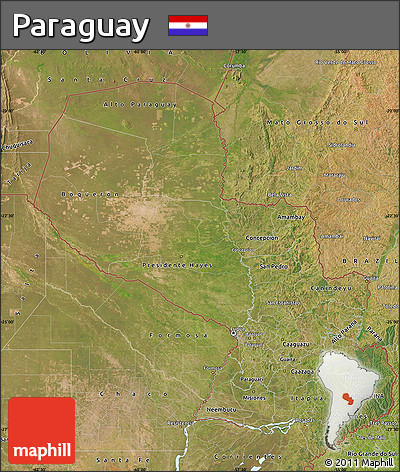 Satellite Map of Paraguay