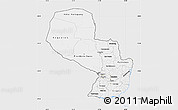 Silver Style Map of Paraguay, single color outside