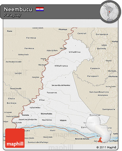 Classic Style 3D Map of Neembucu