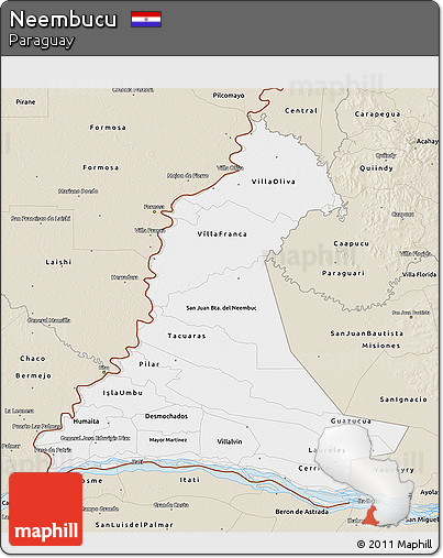 Classic Style 3D Map of Neembucu