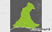 Physical 3D Map of Neembucu, darken, desaturated