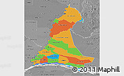 Political 3D Map of Neembucu, desaturated