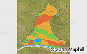 Political 3D Map of Neembucu, satellite outside