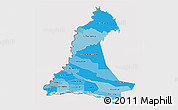 Political Shades 3D Map of Neembucu, cropped outside