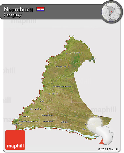 Satellite 3D Map of Neembucu, cropped outside