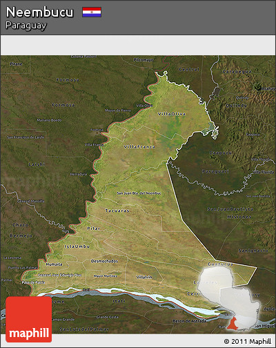 Satellite 3D Map of Neembucu, darken