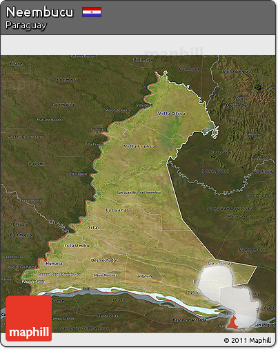 Satellite 3D Map of Neembucu, darken