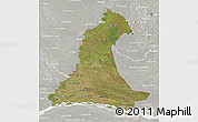 Satellite 3D Map of Neembucu, lighten, semi-desaturated