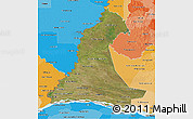 Satellite 3D Map of Neembucu, political shades outside