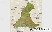 Satellite 3D Map of Neembucu, shaded relief outside