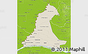 Shaded Relief 3D Map of Neembucu, physical outside