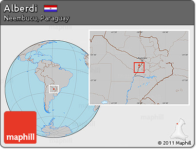 Gray Location Map of Alberdi