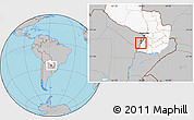 Gray Location Map of Alberdi, highlighted country