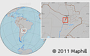 Gray Location Map of Alberdi, hill shading