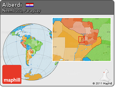 Political Location Map of Alberdi