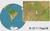 Satellite Location Map of Alberdi, highlighted parent region