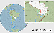 Savanna Style Location Map of Alberdi, highlighted country, hill shading