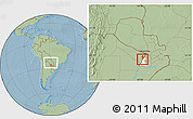 Savanna Style Location Map of Alberdi, highlighted parent region, within the entire country, hill shading