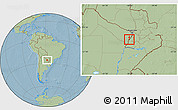 Savanna Style Location Map of Alberdi, hill shading