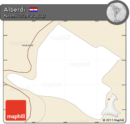 Classic Style Simple Map of Alberdi