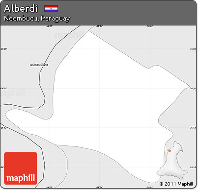 Silver Style Simple Map of Alberdi