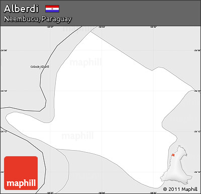 Silver Style Simple Map of Alberdi