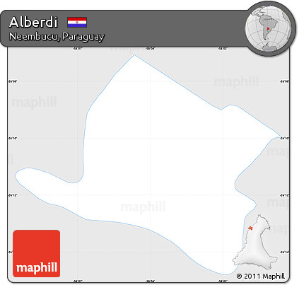 Silver Style Simple Map of Alberdi, single color outside